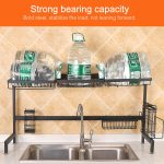 92 cm Edelstahl-Küchenschüssel, Teller, Obstkorb, Messer, Hackklotz, Essstäbchen, Abtropfgestell, Aufbewahrungshalter, Deluxe-Version, 92cm Deluxe Version (Black) – Bild 4