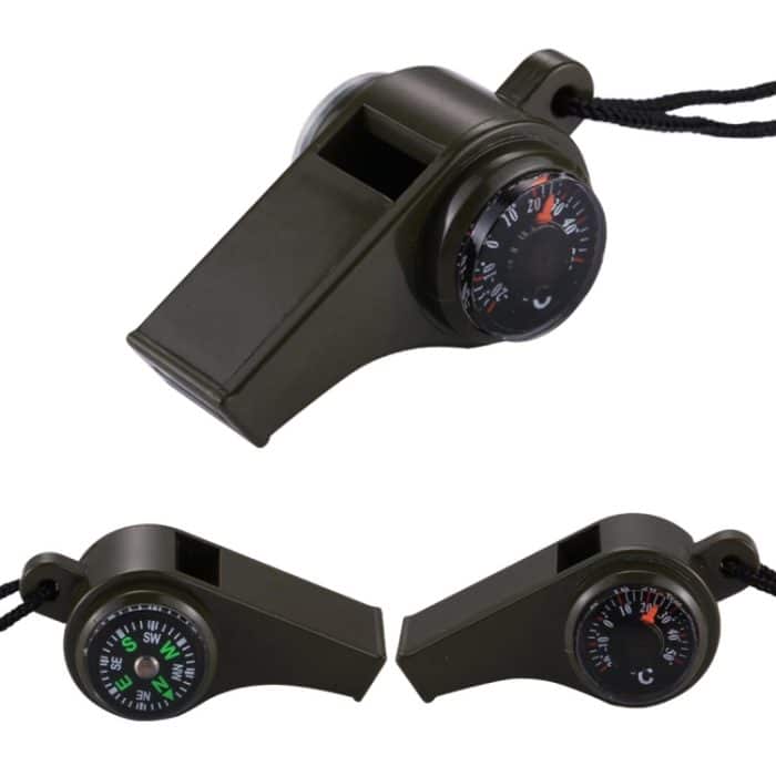 5 PCS 3 in 1 Outdoor Mini Multifunktions-tragbares tragbares lebenslanges Pfeifkompass-Thermometer – Bild 2
