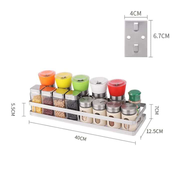 304 Edelstahl der Wand befestigte Küche Einhängegestell Gewürzhalter – Bild 3