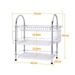 Multifunktionale Küche Edelstahl Drei Schichten Bogenform Rack Hängende Schüssel Geschirrhalter – Bild 3