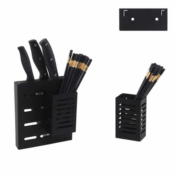 Wandmontiertes Küchenregal aus Edelstahl zum Aufhängen von Kinfe-Essstäbchen-Kanisterhalter, Kinfe Chopsticks Canister Holder – Bild 1