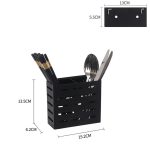 Wandmontiertes Küchenregal aus Edelstahl mit Doppelkäfig, Essstäbchen-Kanisterhalter, Chopsticks Canister Holder – Bild 3