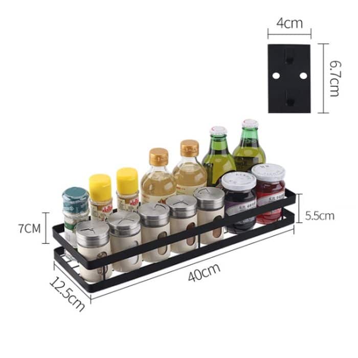 Wandmontiertes Küchenregal aus Edelstahl zum Aufhängen von Gewürzen, Seasoning Holder – Bild 3
