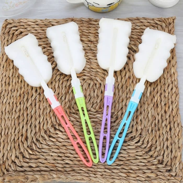 10 PCS Abnehmbare Griffschwamm-Reinigungsbecher-Bürsten Waschbecher-Bürste für Glasmilchflasche / Kaffeetasse / Glasbecher, Größe: 25,5 x 6 cm, zufällige Farblieferung – Bild 6