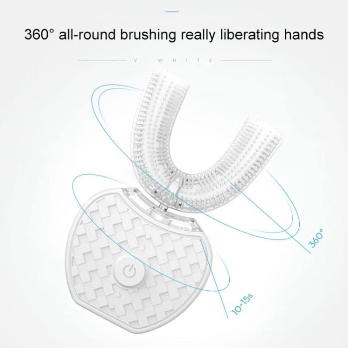 Weiß 3 Reinigungsmodi Elektrisches automatisches Schönheitszahninstrument aus Silikon – Bild 5