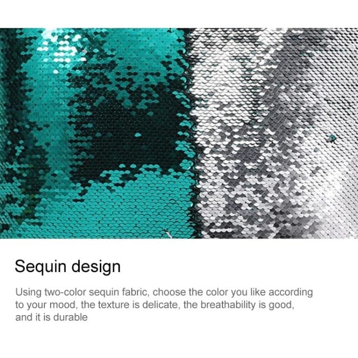 DIY zweifarbiger Glitzer-Pailletten-Kissenbezug, wendbarer Kissenbezug mit Pailletten, magischer Farbwechsel, Größe: 40 x 40 cm – Bild 5