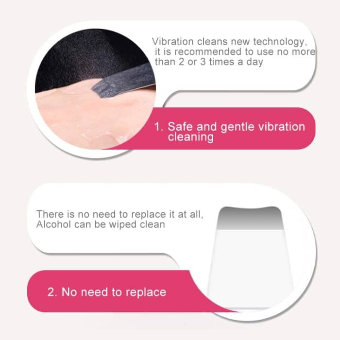 2W Ultraschall-Vibrations-Gesichtsreinigungsmaschine Dead Skin Cleaner Scrubber Schaufelwerkzeug Gesichtsschönheitsinstrument – Bild 7