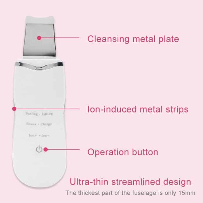 2W Ultraschall-Vibrations-Gesichtsreinigungsmaschine Dead Skin Cleaner Scrubber Schaufelwerkzeug Gesichtsschönheitsinstrument – Bild 9