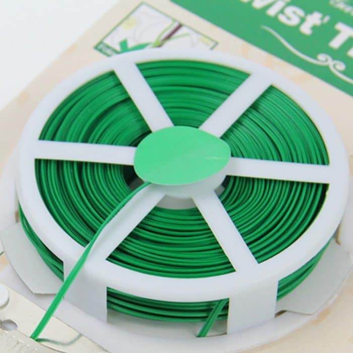 HC7422.jpg 50m Gartenzubehör Werkzeugpaket Kunststoff Blume Holz Tie Line Twist Tie Reel Pflanze Tie-Line Spule mit einem Cutter – Bild 1