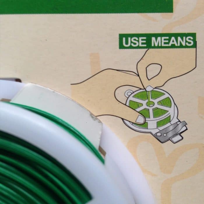 50m Gartenzubehör Werkzeugpaket Kunststoff Blume Holz Tie Line Twist Tie Reel Pflanze Tie-Line Spule mit einem Cutter – Bild 3