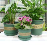 1 Gallone Blumentöpfe Plant Nursery Pots Plastiktöpfe Creative Gallons Töpfe mit Tablett, Größe: 17,5 * 16 * 16cm – Bild 5