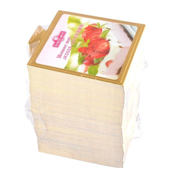 100 Stück/Packung, kleine quadratische Kuchen-Kartonunterlage, dicke, starre goldene Kuchen-Mousse-Kuchenmatte – Bild 7