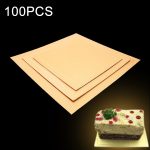 100 Stück / Packung, quadratische Kuchen-Kartonunterlage, goldene Kuchen-Mousse-Kuchenmatte, Größe: 28 x 28 cm