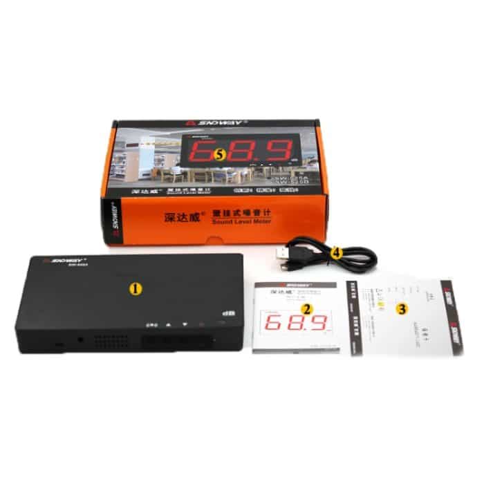 SNDWAY SW525B Wand-DB-Geräuschpegelmesser-Geräuschprüfgerät mit USB-Datenspeicherübertragung und USB-Kommunikation – Bild 8