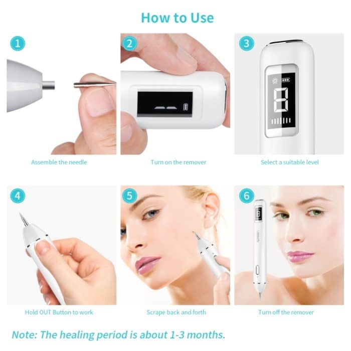 Xpreen XPRE061 Professioneller Entferner für dunkle Flecken, Sommersprossentätowierung, aufladbarer Warzen- und Muttermalentferner, mit LED-Bildschirm und Scheinwerfer – Bild 8