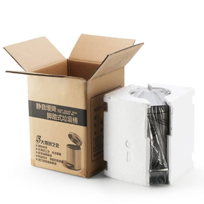 Modischer runder Edelstahl-Haushalts-Hotelbüro-Mülleimer mit Pedalen, Größe: 5 l, Size: 5L – Bild 10