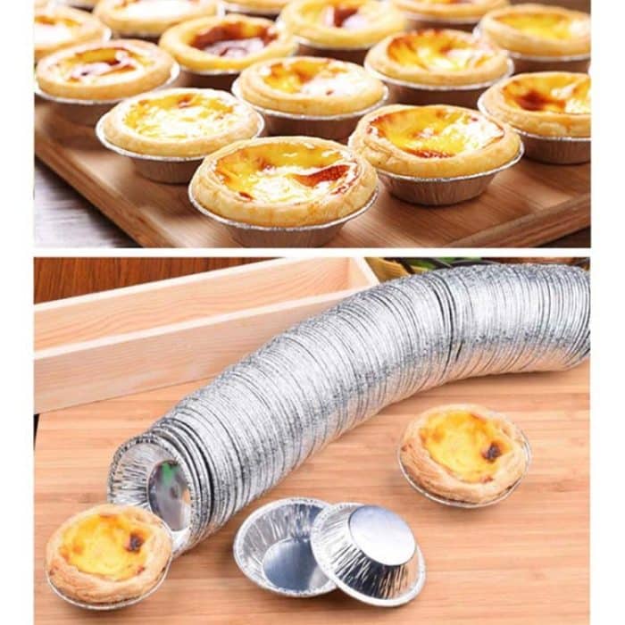 100 Stück/Packung Eierkuchenhalter aus Aluminiumfolie, Größe: 7,5 x 4 x 2 cm – Bild 6