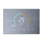 BHT-8000-GC-SS Spiegel aus gebürstetem Edelstahl zur Steuerung der Heizung von Wasser- / Gaskesseln Energiesparender und umweltfreundlicher Smart Home-Negativ-LCD-Bildschirm mit rundem Raumthermostat ohne WLAN