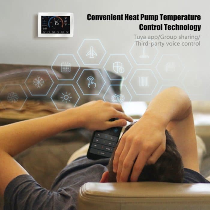 BHP-8000-B 3H2C Smart Home Wärmepumpe, runder Raumspiegelgehäuse-Thermostat ohne WLAN, AC 24 V, without WiFi – Bild 11