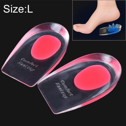 1 Paar Damen-Silikon-Gel-Komfort-Fersenschalen-Pads, halbe Pads, Größe: L