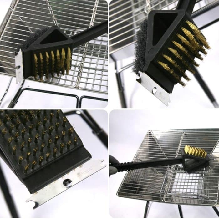 3 in 1 Kupferdraht-Grillbürste Langgriff-Grillgrill-Ofenreinigungsbürstenreiniger – Bild 5