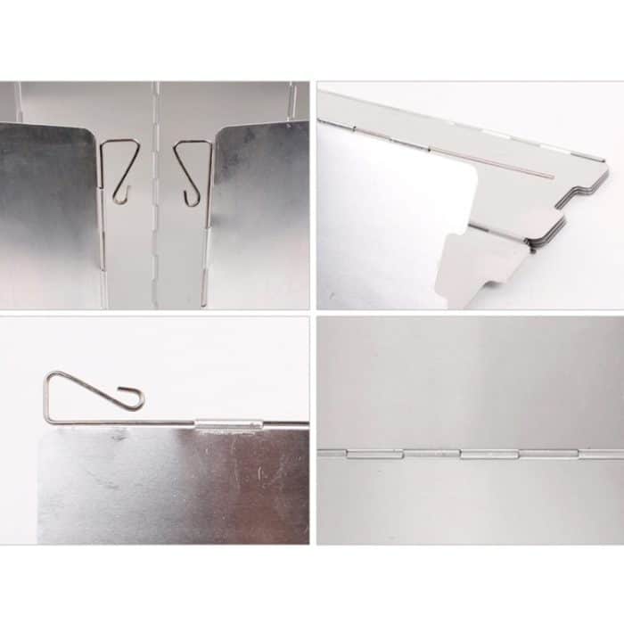 10 PCS Camping Outdoor Picknick Tragbarer Herd Klappschirm Aluminium Windschutzscheibe – Bild 5