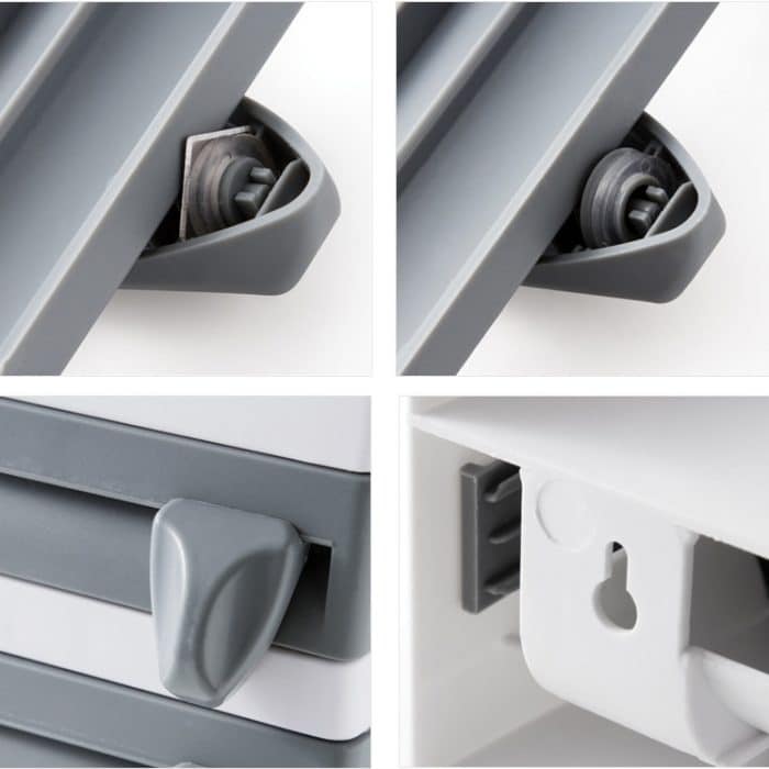 Wandmontierter Frischhaltefolienhalter für die Küche, Aufbewahrungsregal, Aufhänger, Schneidegerät, Größe: 39 x 10 x 24 cm, Grey, Khaki – Bild 8