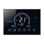 BHT-8000-GC steuert die Heizung von Wasser-/Gaskesseln, energiesparend und umweltfreundlich, Smart Home, negatives Display, LCD-Bildschirm, runder Raumthermostat ohne WLAN, without WiFi Black, without WiFi White