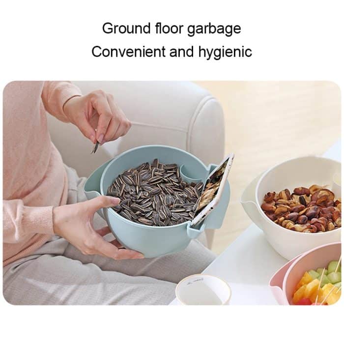 Küche Doppelschicht Obstschale Waschkorb Lazy Bracket Snack Nüsse Schüssel – Bild 9