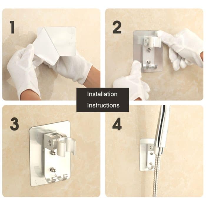 2 PCS Space Aluminium Duschkopfhalter Traceless verstellbare Bad Duschhalterung – Bild 10