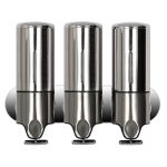 Dreifach-Handspender für Hotelduschen, Wandmontage, Waschflüssigkeit, Shampoo, Seife, Flasche, Fassungsvermögen: 1200 ml, 1200ml/Stainless Steel