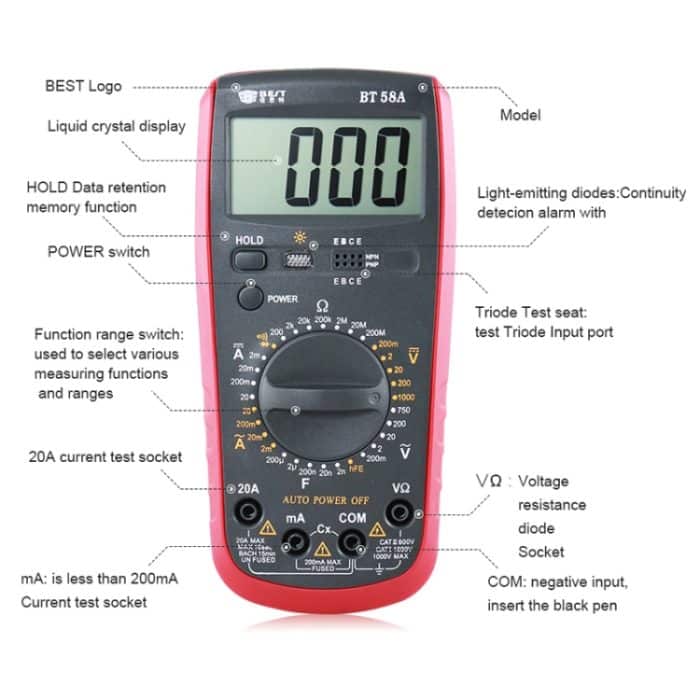 Reparaturwerkzeuge für Mobile & Tablet, BEST-58A Multifunktions-Digitalmultimeter – Bild 6