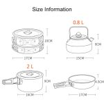 Hewolf 1692 Outdoor Camping Geschirr Töpfe Kochbekleidung Set für 2-3 Personen – Bild 3