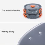 Hewolf 1692 Outdoor Camping Geschirr Töpfe Kochbekleidung Set für 2-3 Personen – Bild 5