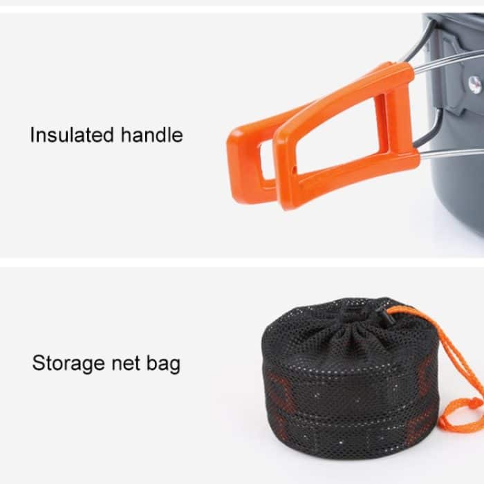 Hewolf 1692 Outdoor Camping Geschirr Töpfe Kochbekleidung Set für 2-3 Personen – Bild 6