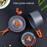 Hewolf 1692 Outdoor Camping Geschirr Töpfe Kochbekleidung Set für 2-3 Personen – Bild 9