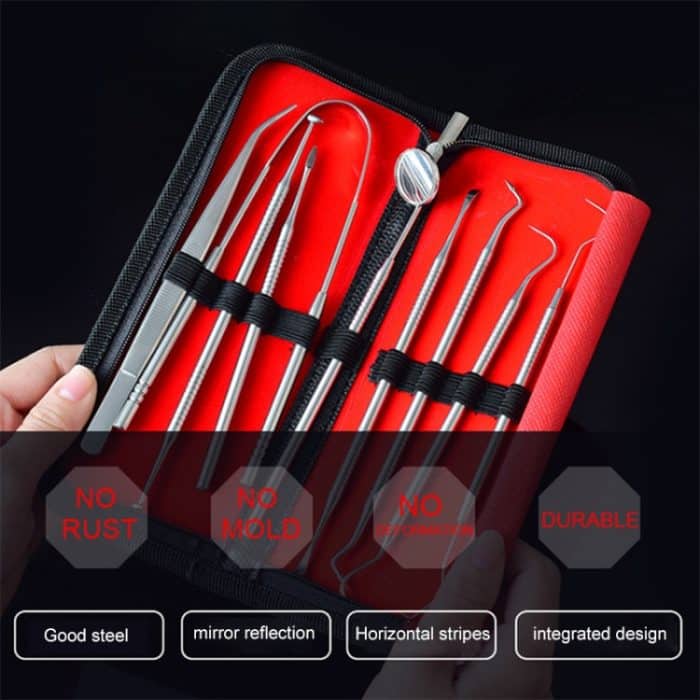 9 In 1 Edelstahl-Zahnarztwerkzeugsatz – Bild 10