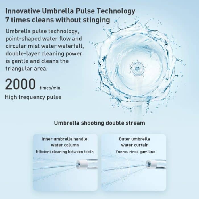 Original Xiaomi Mijia F300 Elektroimpuls-Munddusche, Zahnreiniger, Fassungsvermögen: 240 ml, F300 – Bild 2