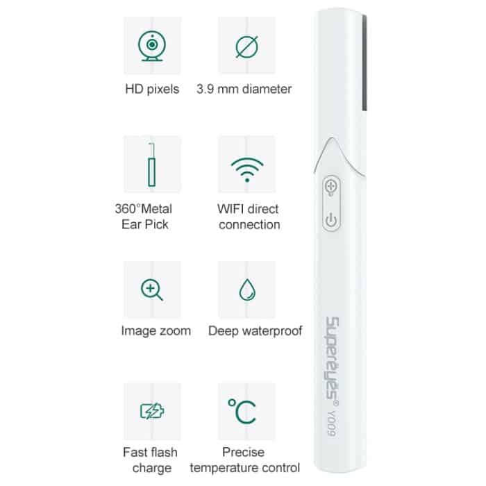 Supereyes y009 Visual Ear Pick ACNE-Reinigung Mikroskopischer Lupe-Lupe-Endoskop – Bild 3