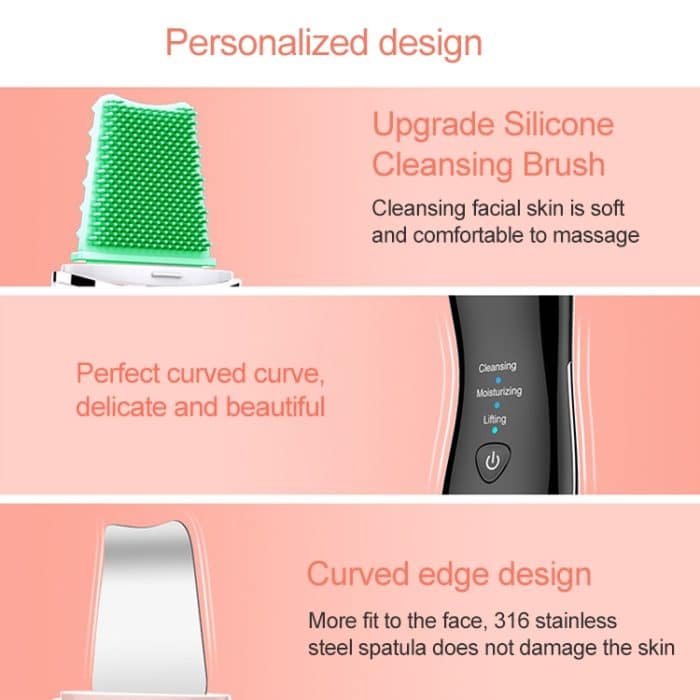 BLK-D016 Ultraschall-Schönheitsschaufel, Hautmaschine, Vibration, Haushalts-Gesichtsreinigung und Waschen, Massageinstrument, Schönheitsinstrument – Bild 8