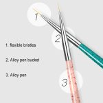 3PCS Nagel Zeichenstift Punktierwerkzeuge Zeichenstift Geschnitztes Werkzeug Nail Art Zubehör Pinsel Nagel Bleistift Set – Bild 4