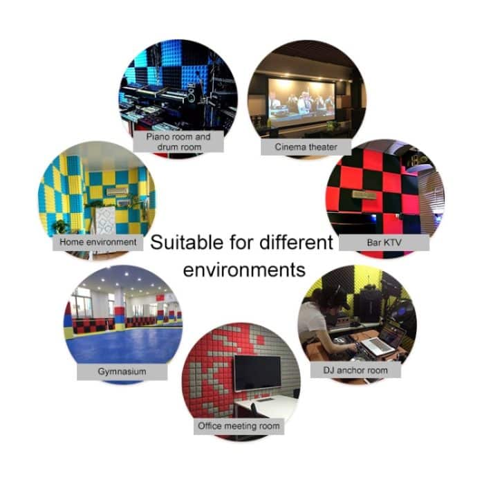 24 PCS Recording Studio Drum Room Akustikschaum, zufällige Farbabgabe – Bild 5