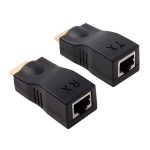 HDMI-zu-RJ45-Extender-Adapter (Empfänger und Sender) über Cat-5e/6-Kabel, unterstützt HDCP, Übertragungsentfernung: 30 m, Single RJ45 Black – Bild 3