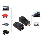 HDMI-zu-RJ45-Extender-Adapter (Empfänger und Sender) über Cat-5e/6-Kabel, unterstützt HDCP, Übertragungsentfernung: 30 m, Single RJ45 Black – Bild 6