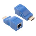 HDMI-zu-RJ45-Extender-Adapter (Empfänger und Sender) über Cat-5e/6-Kabel, Übertragungsentfernung: 30 m, Single RJ45 Blue