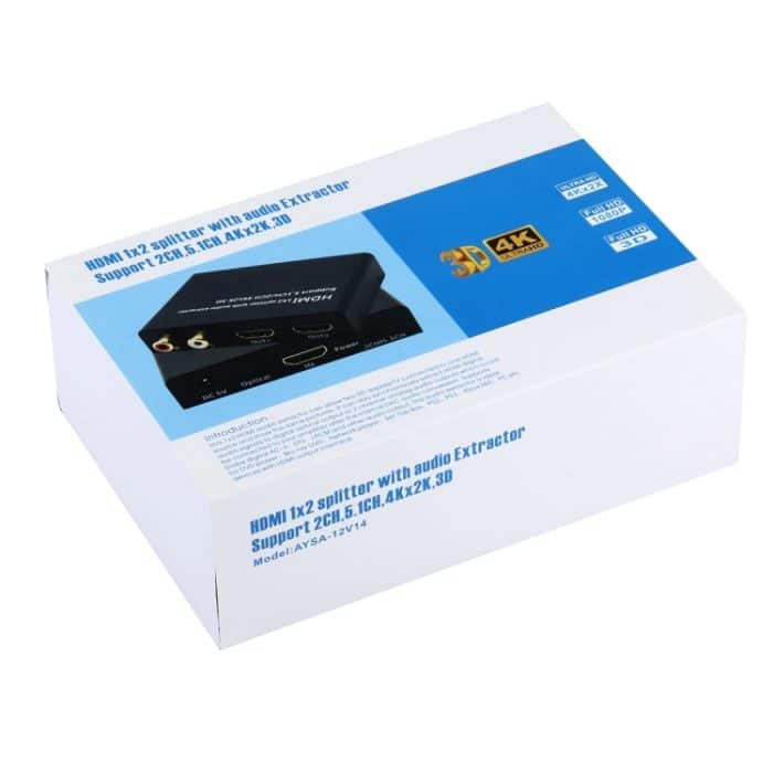 HDMI 1x2 Splitter mit Audio-Extraktor, Unterstützung 5.1CH / 2CH, 4Kx2K, 3D – Bild 6