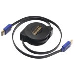 1,8 m HDMI 1.4 (1080P) vergoldete Anschlüsse HDMI-Stecker auf HDMI-Stecker, einziehbares Flachkabel, Length: 1.8m – Bild 3