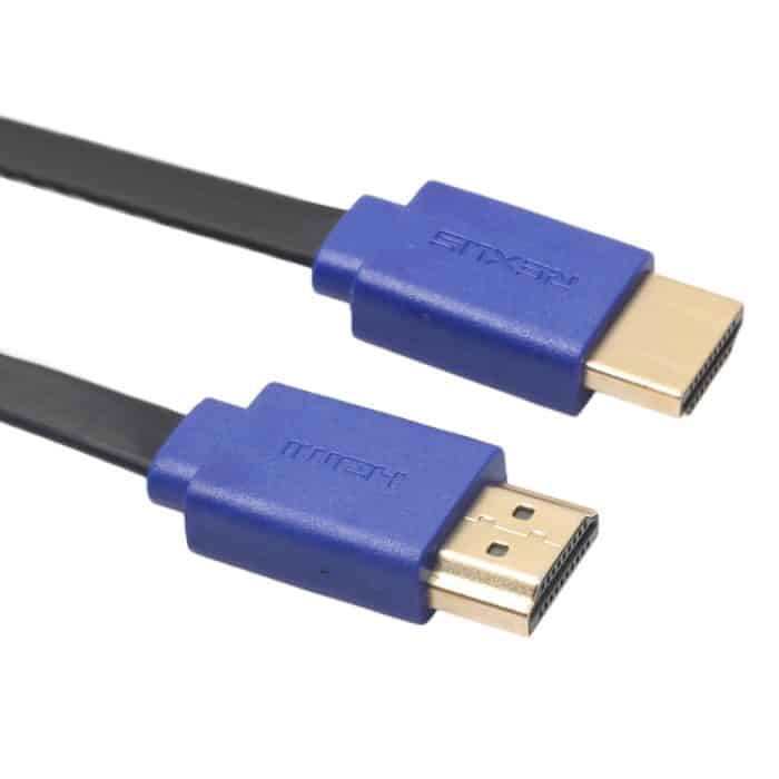 1,8 m HDMI 1.4 (1080P) vergoldete Anschlüsse HDMI-Stecker auf HDMI-Stecker, einziehbares Flachkabel, Length: 1.8m – Bild 4