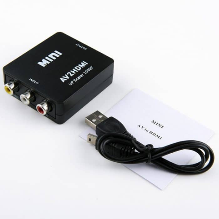 HOWEI HW-2105 Mini AV CVBS/L+R Audio zu HDMI Konverter Adapter, unterstützt Scaler 1080P, HW-2105 AV to HDMI – Bild 3