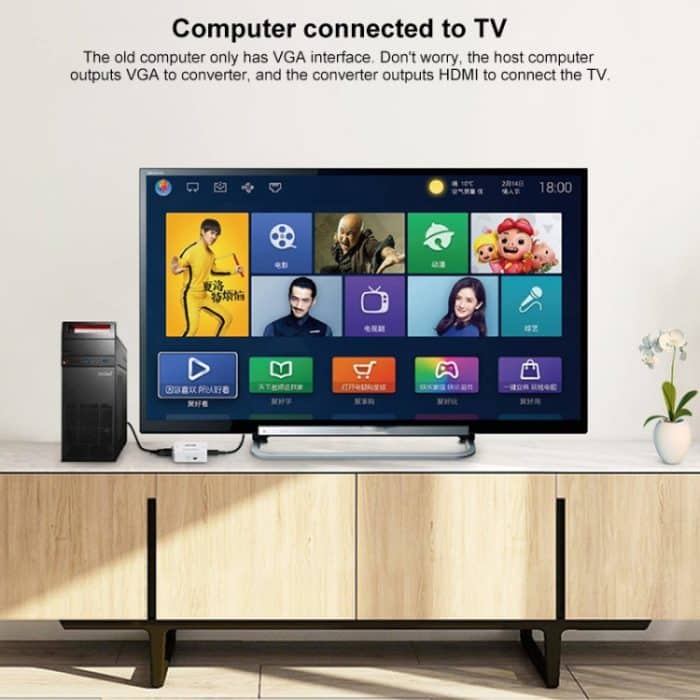 HOWEI HW-2107 HD 1080P Mini VGA zu HDMI Scaler Box Audio Video Digital Konverter – Bild 11